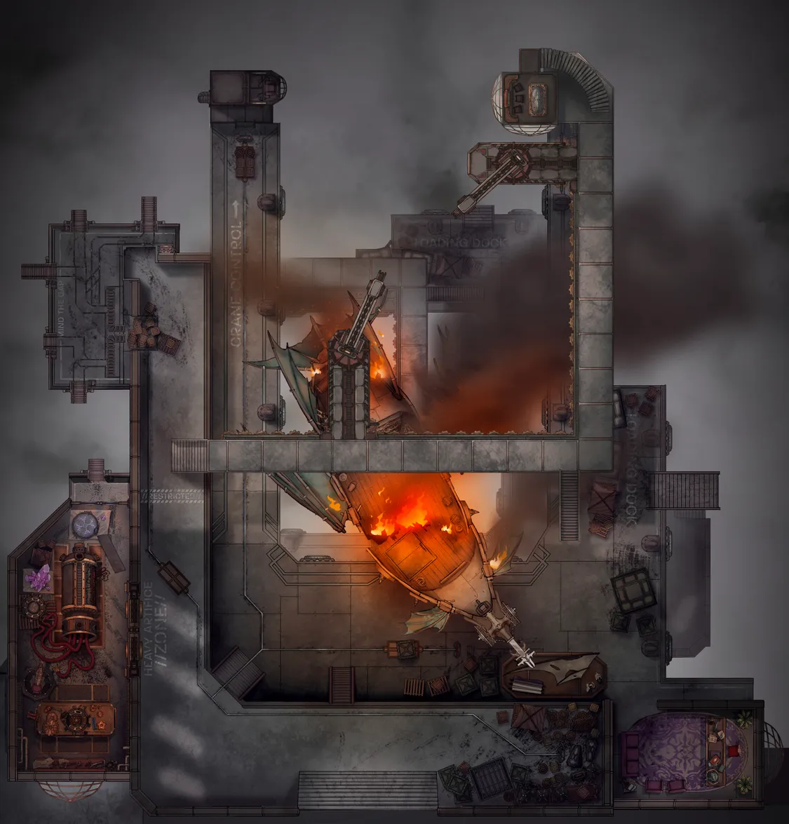 Hangar Bay map, Crashed Airship variant thumbnail