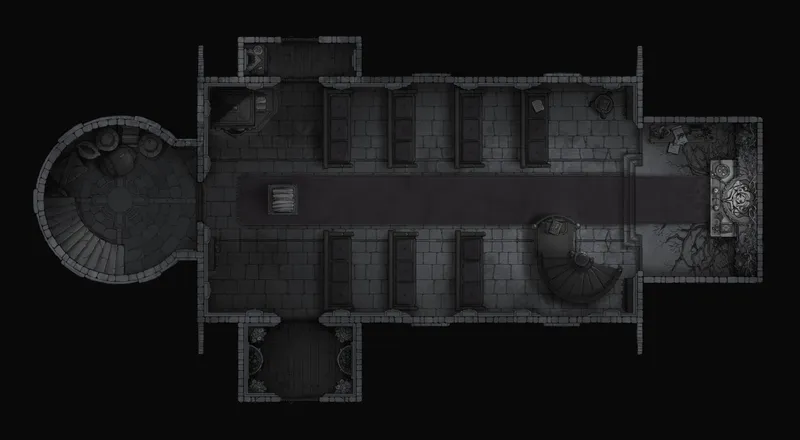 Peaceful Village Church Interior map, Shadowland variant