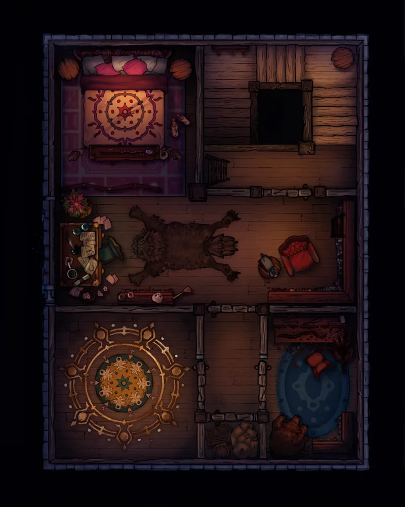 Wonderful Wizard Waterfall Interior map, Second Floor Night variant thumbnail