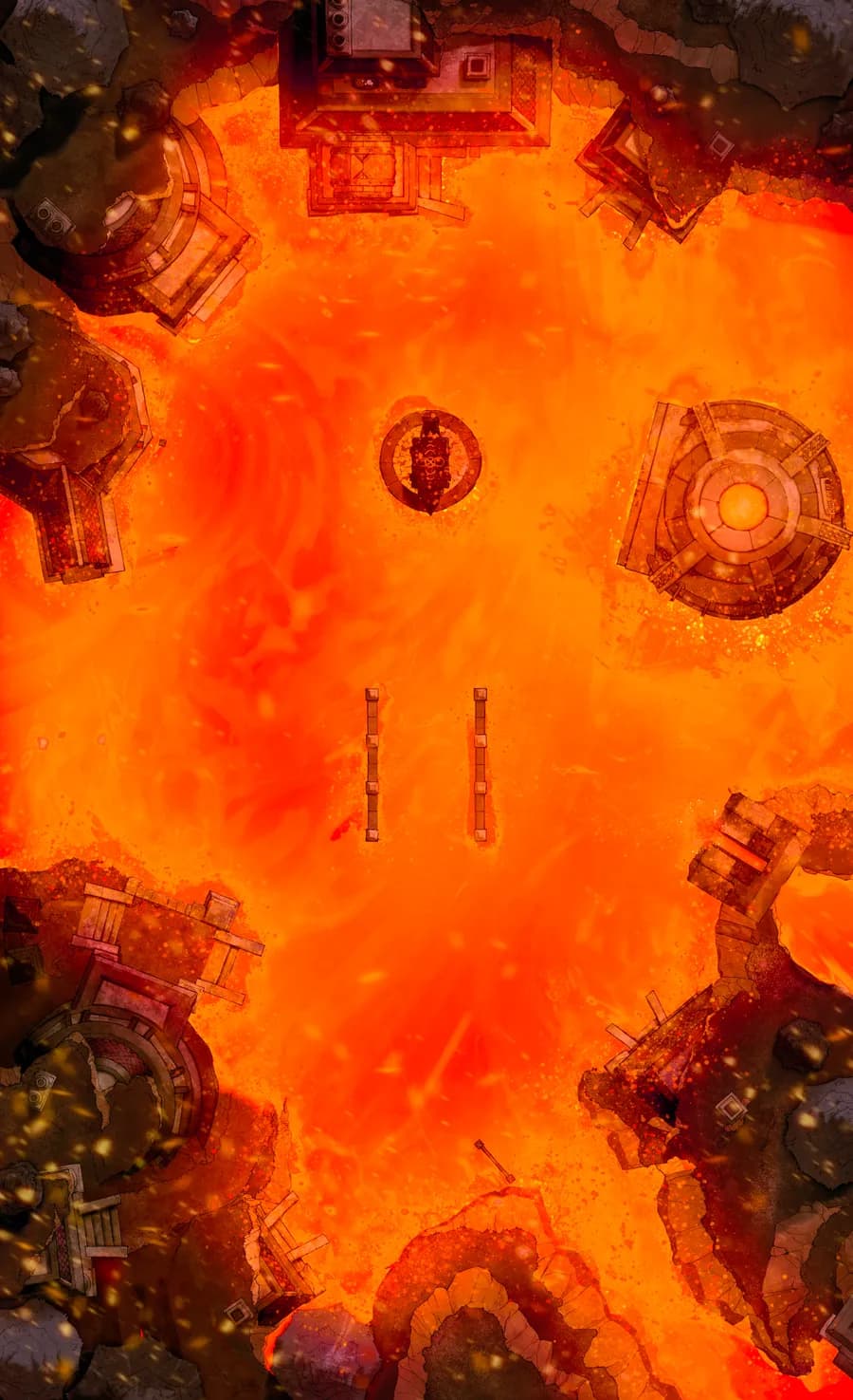 Overground Dwarven City Center map, Lava Flood variant thumbnail