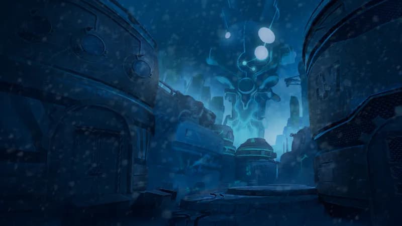 Warforged City Centre map, Winter Night variant