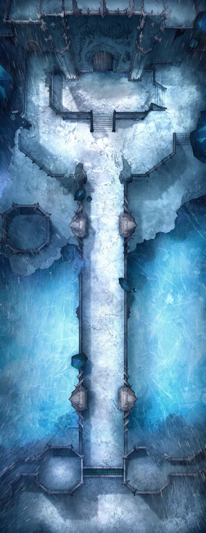 Winter Fortress Bridge map, Day variant