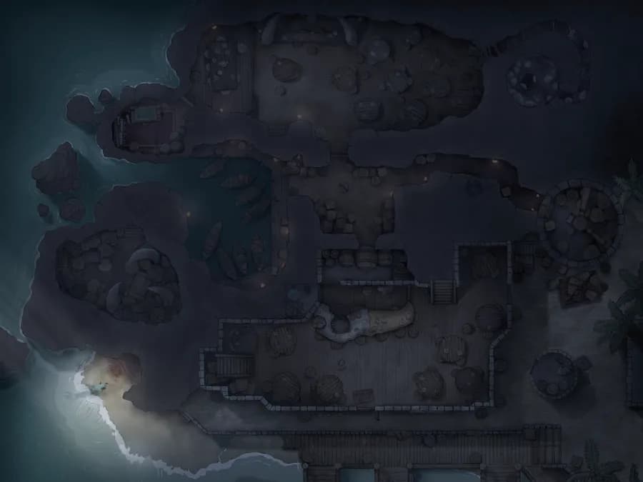 Pirate Port Tavern map, Beached Merfolk Night variant thumbnail