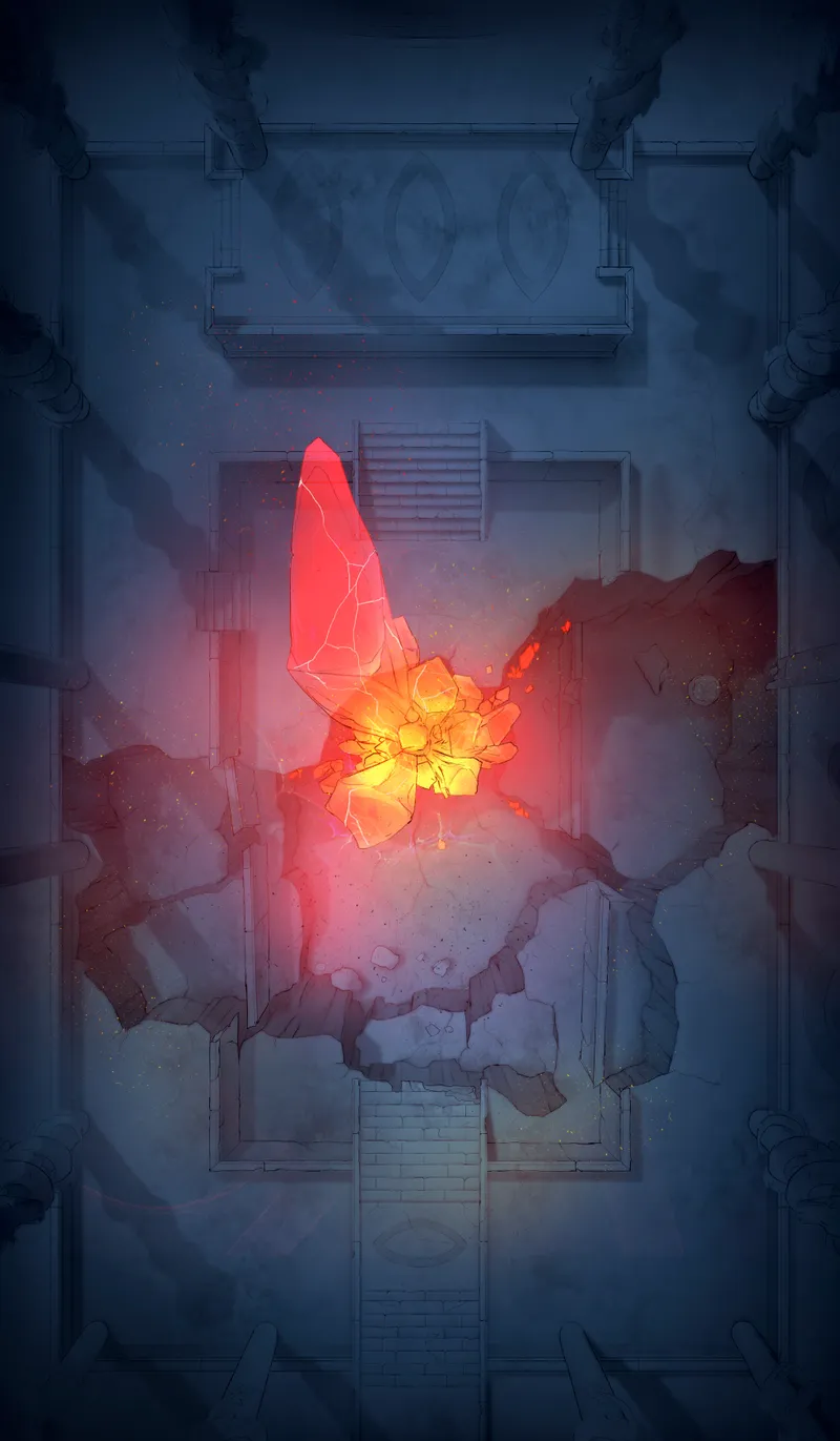 Ruined Courtyard map, Flame Crystal variant thumbnail