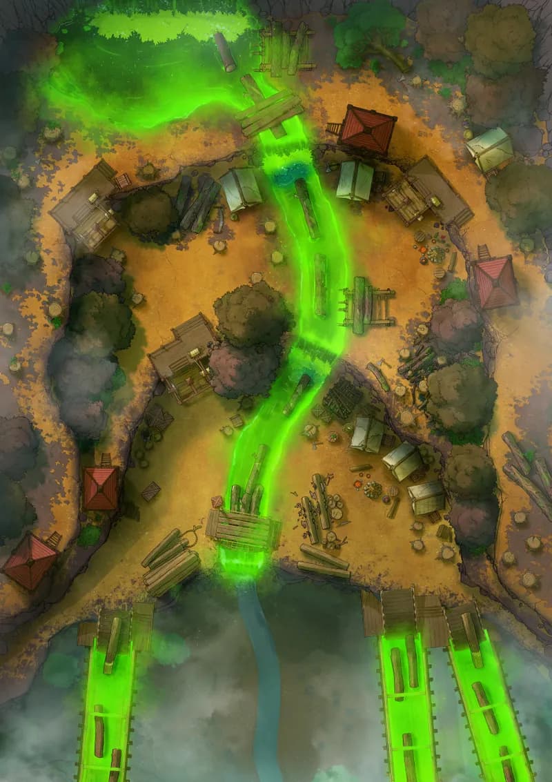 Mountain Logging Camp map, Toxic River variant thumbnail