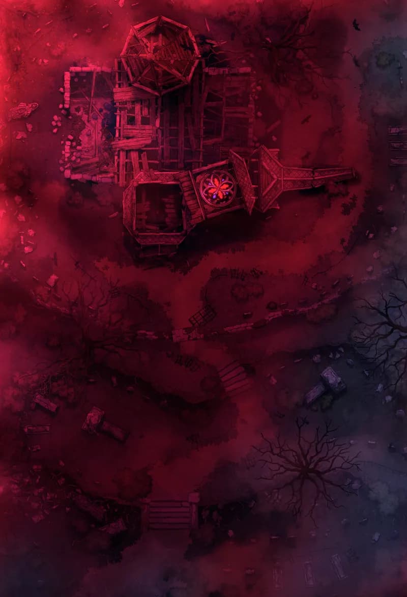 Forgotten Chapel Graveyard map, Blood Moon variant
