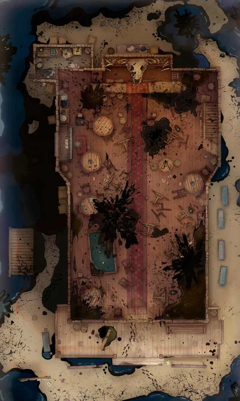 Wild West Saloon map, Ground Floor Oil Burst Day variant