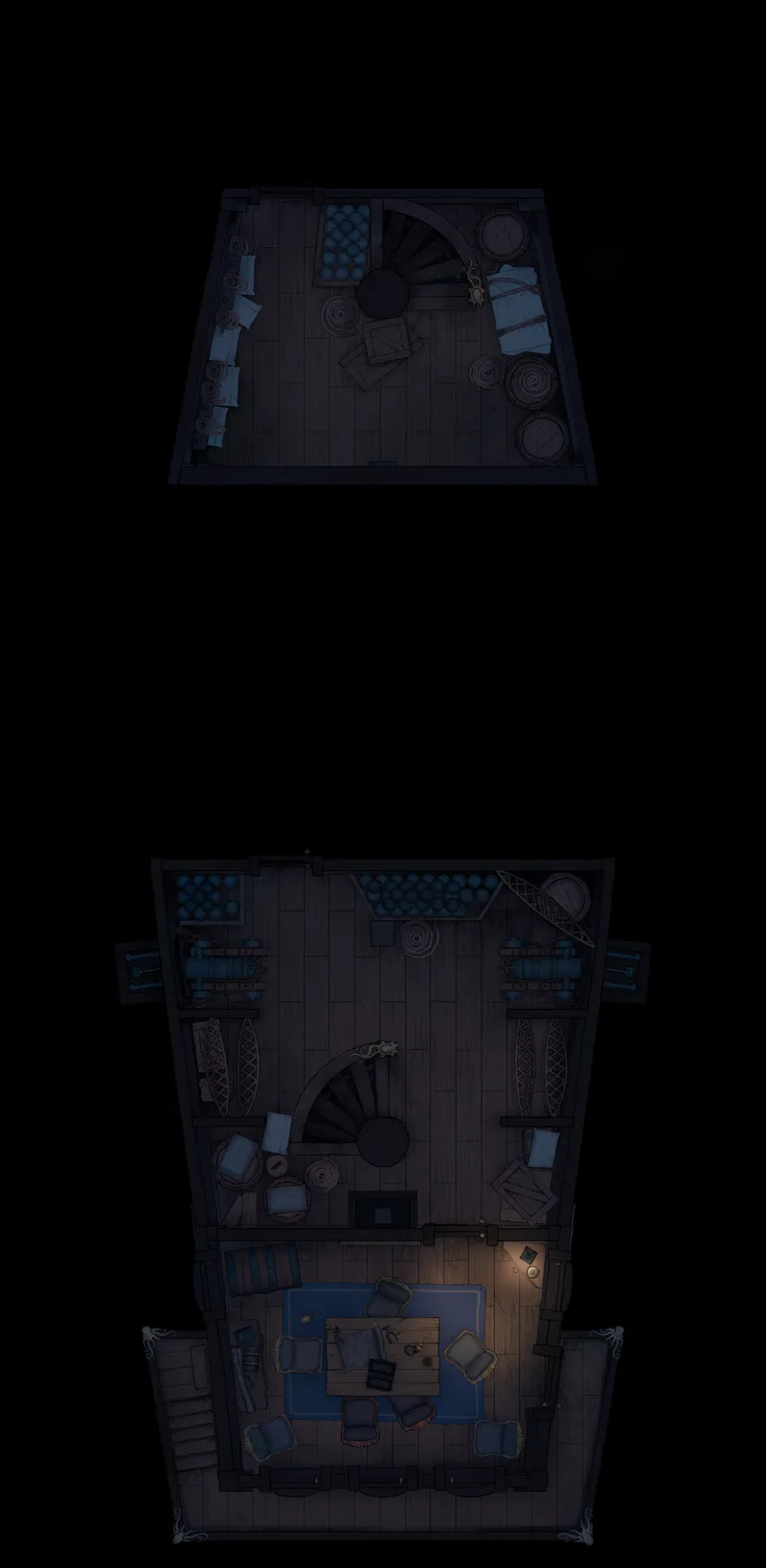 Haunted Ghost Ship Interior map, Undamaged Upper Deck Night variant thumbnail