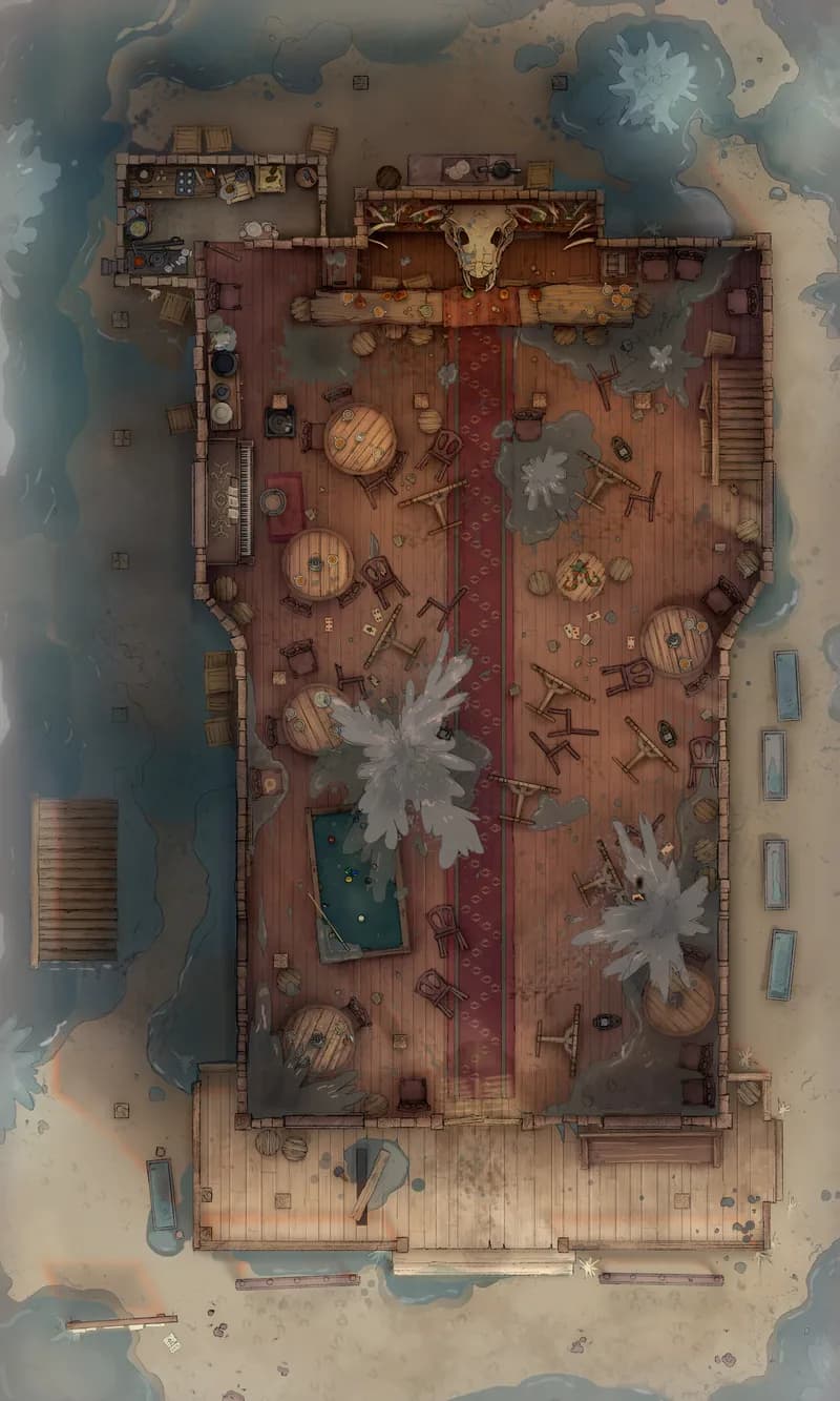 Wild West Saloon map, Ground Floor Water Burst Day variant thumbnail