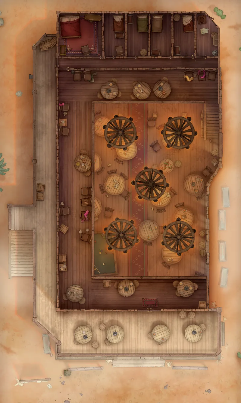 Wild West Saloon map, Top Floor Orange Desert variant thumbnail