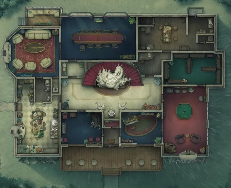 Grand Hunter's House map, Ground Floor Rain variant