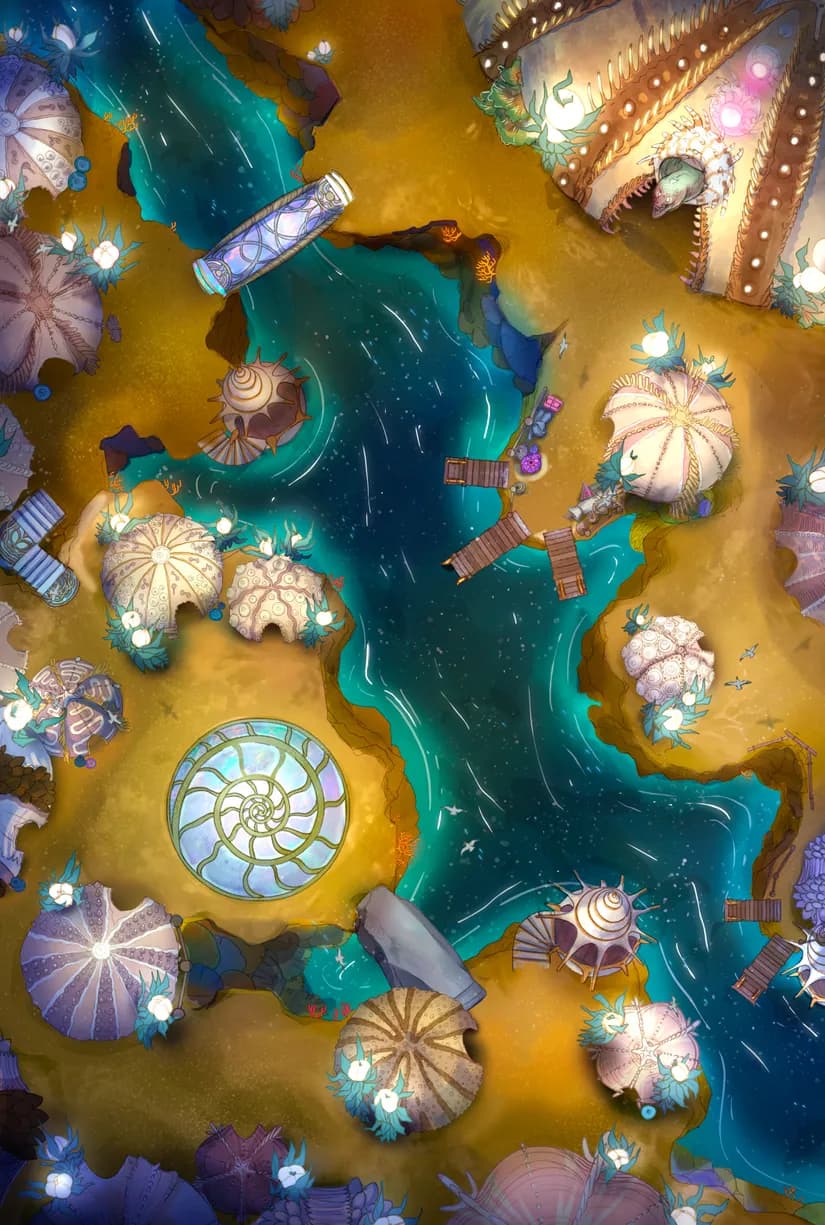 Merfolk Marina map, Beach variant