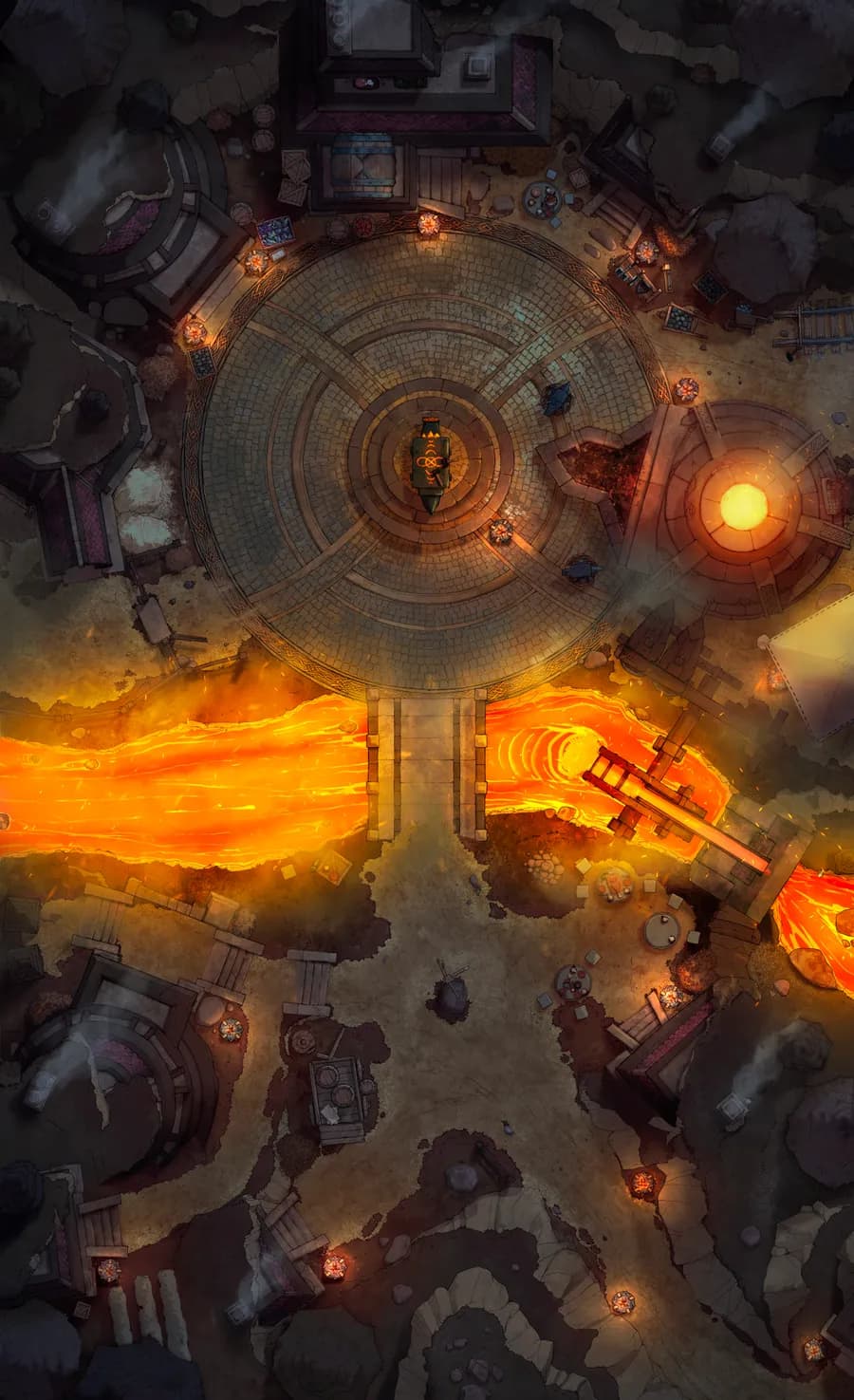 Overground Dwarven City Center map, Lava River Night variant thumbnail