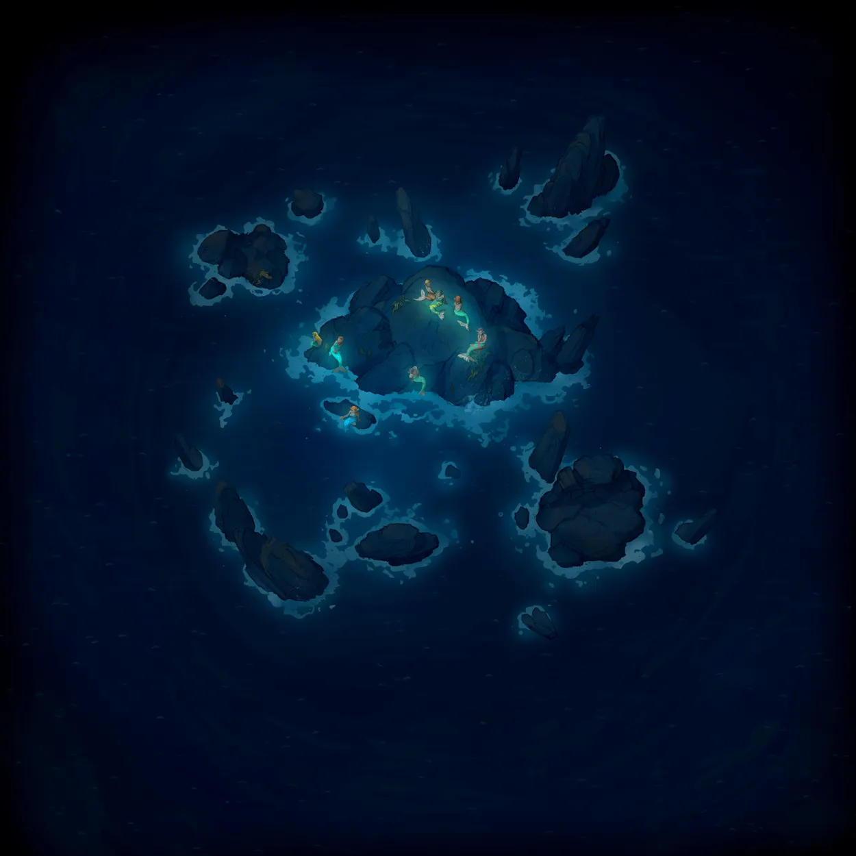 Open Ocean map, Mermaid Rocks Night variant thumbnail