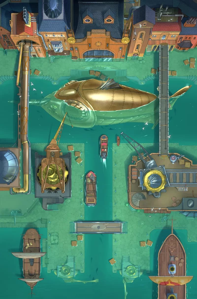 Iron Wharf map, Flooded variant thumbnail