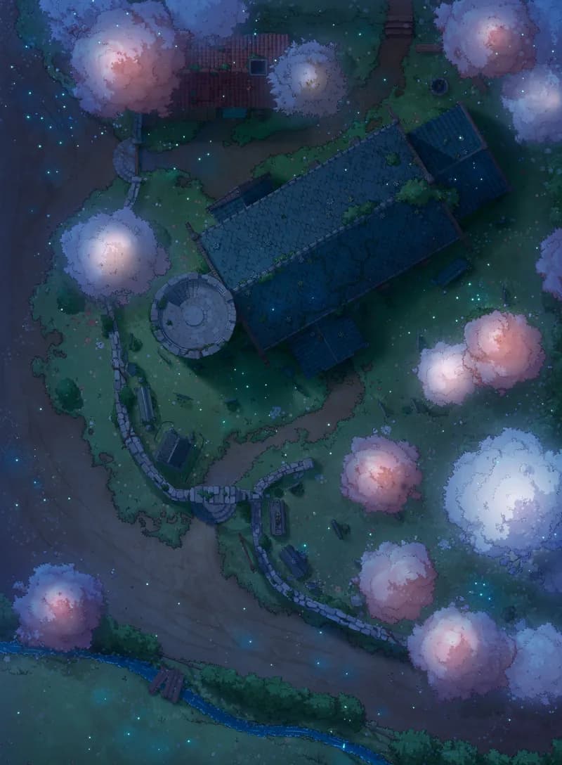Peaceful Village Church map, Spring Night variant thumbnail