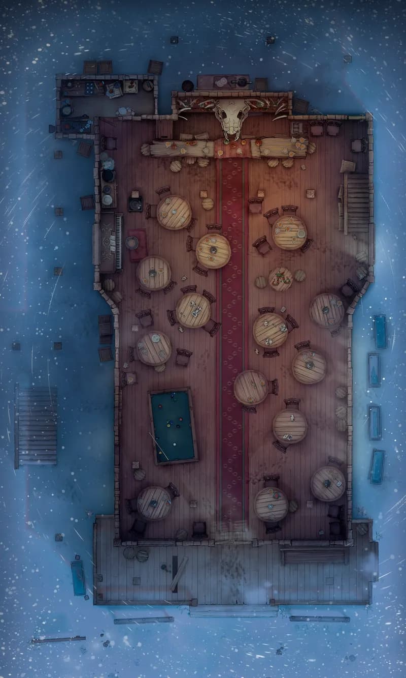 Wild West Saloon map, Ground Floor Snow Storm Night variant thumbnail