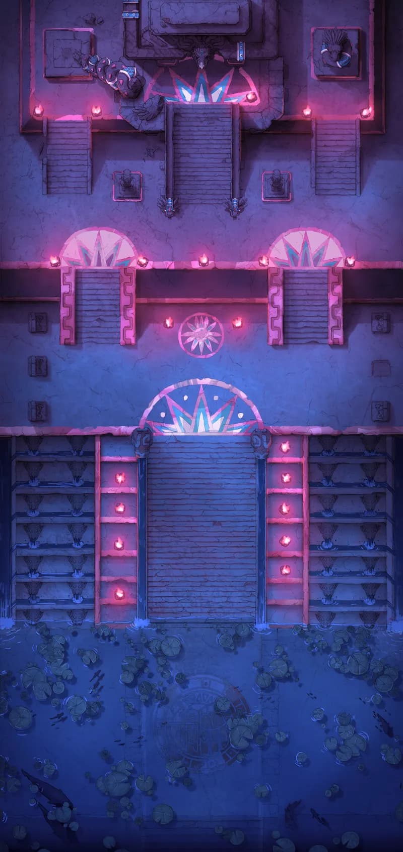Temple of the Couatl Exterior map, Glowing Water 2 Night variant thumbnail