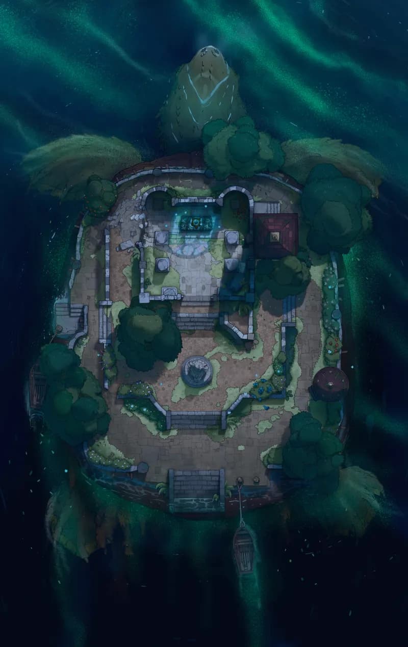 Tutelary Turtle Island map, Bioluminescent variant thumbnail