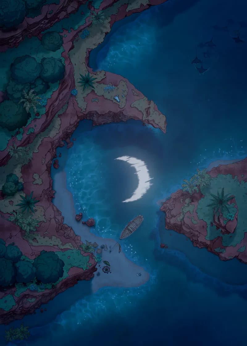 Beachside Cliff map, Moonlight variant thumbnail
