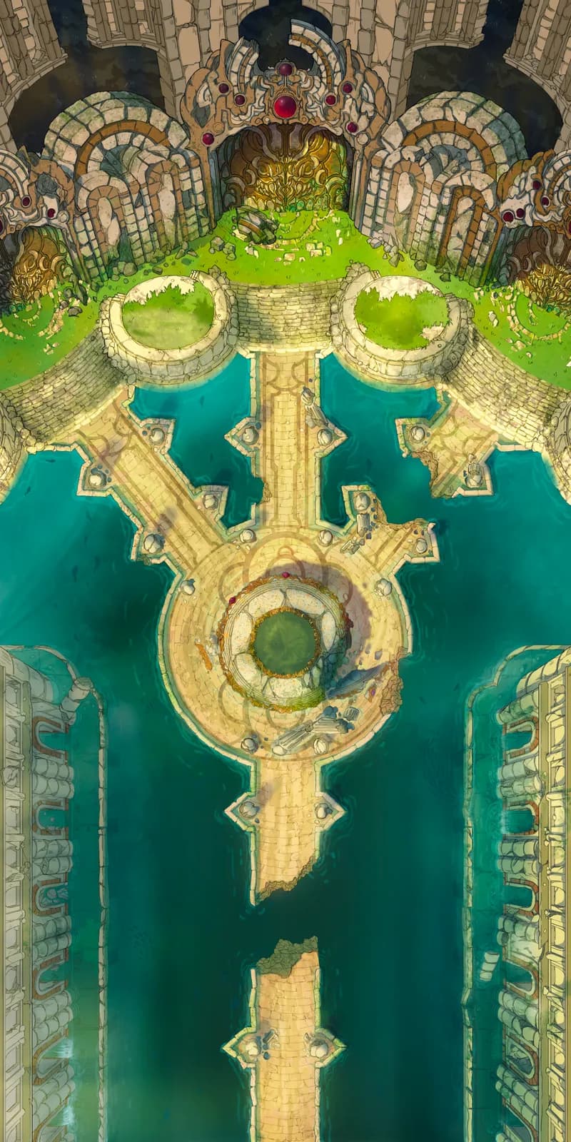 Flooded Fey Ruins map, Dry Bridge variant thumbnail