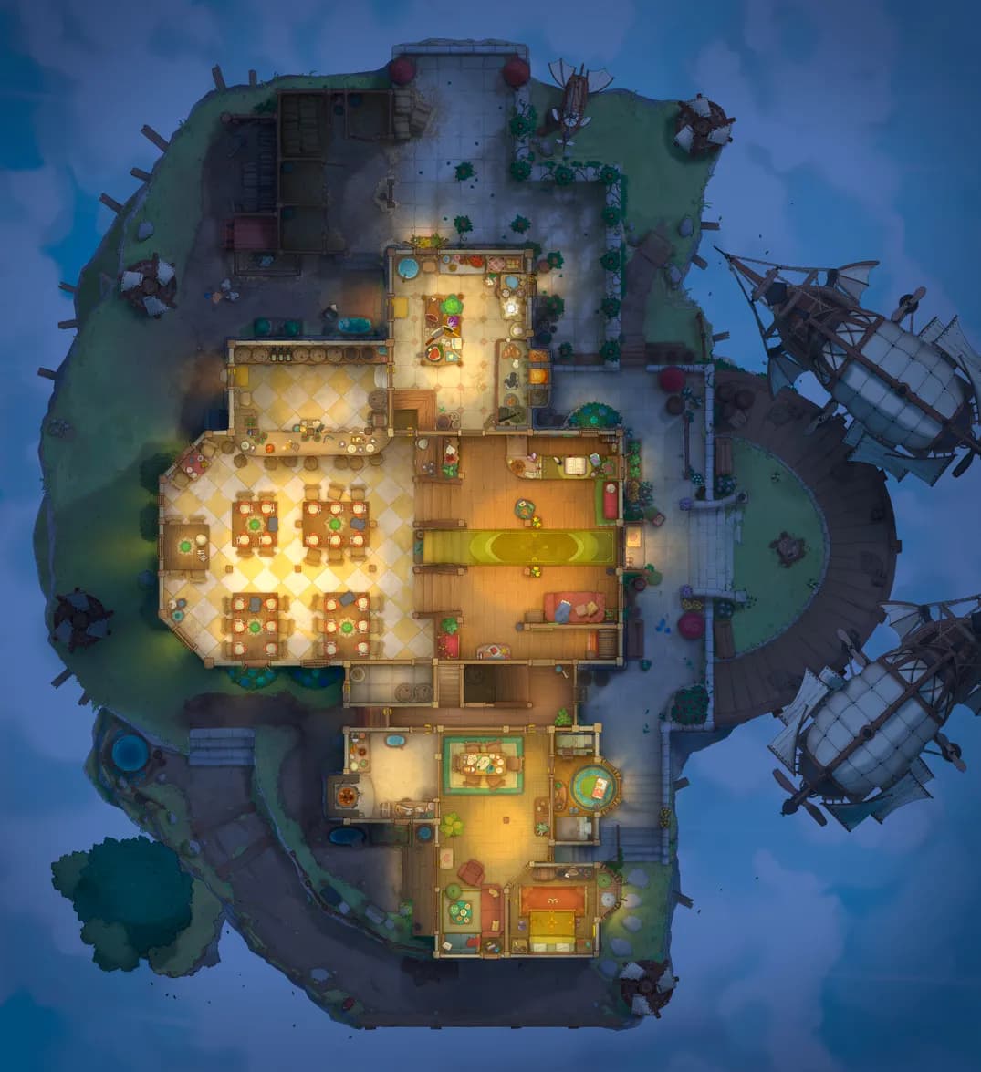Gryphon Roost Inn map, Airships Night Light variant thumbnail
