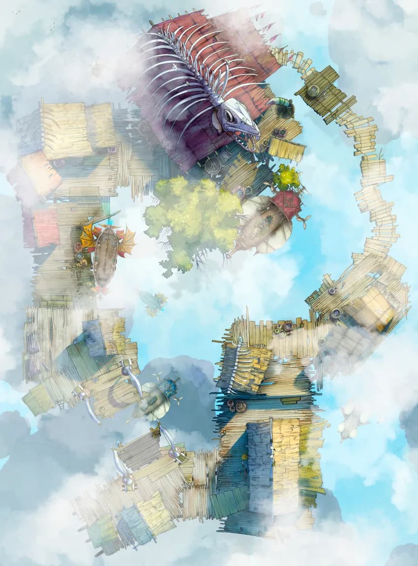 Floating Village map, Sky Harbour variant