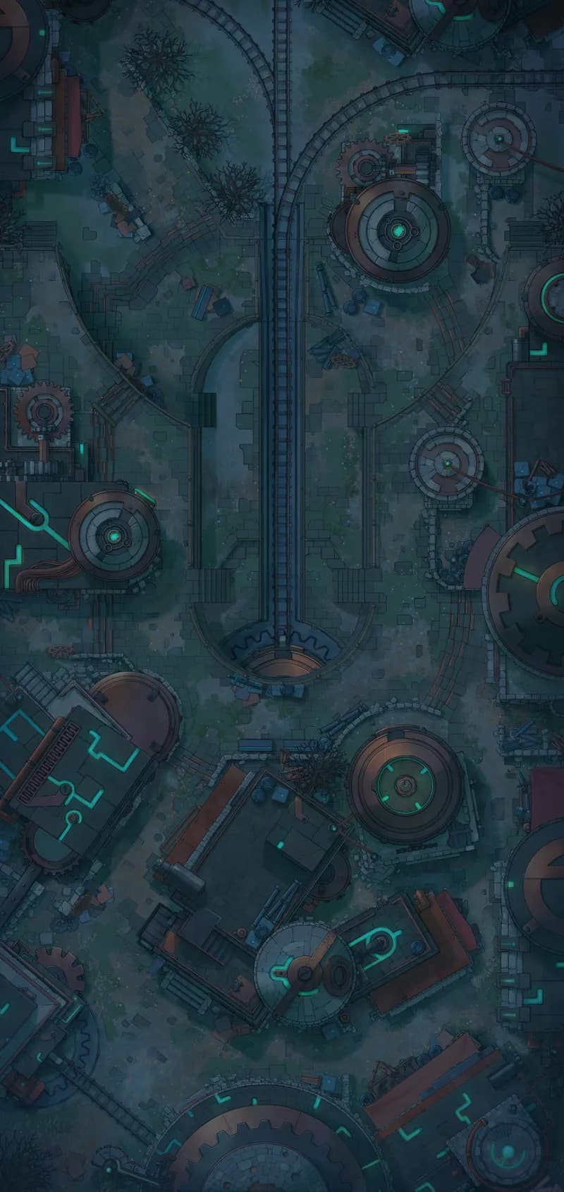 Warforged City Centre map, Train Track Night variant thumbnail