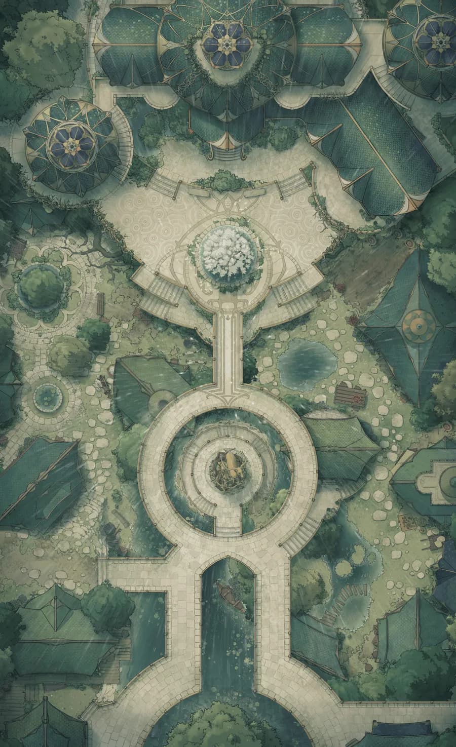 Elven City Center map, Rain variant thumbnail