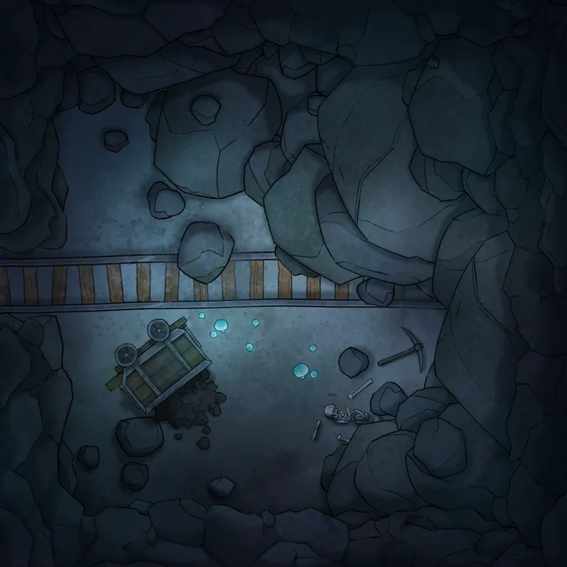 Modular Caves map, Mines Mine Tracks 03 variant thumbnail