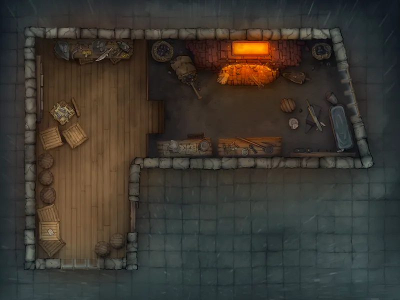 City Streets map, Blacksmith Ground Floor Rain variant thumbnail