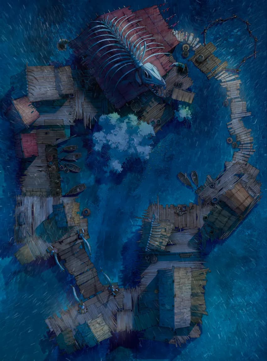 Floating Village map, Frozen Waters variant