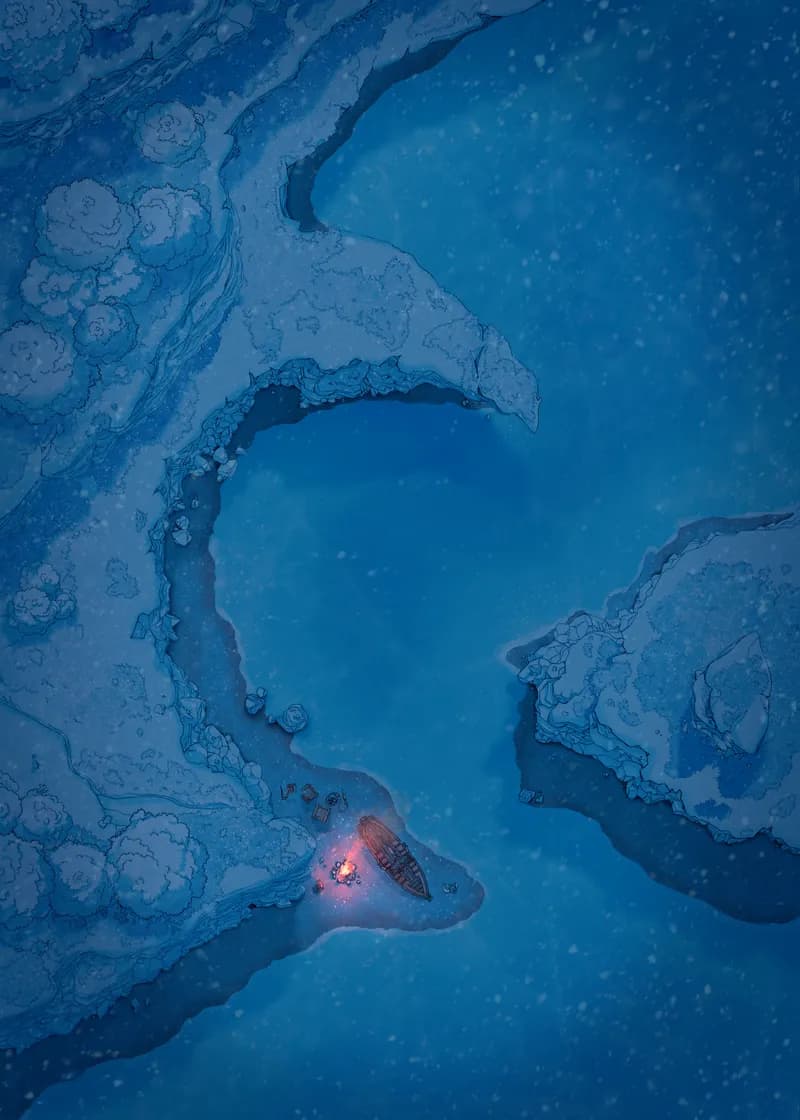 Beachside Cliff map, Winter Night variant thumbnail