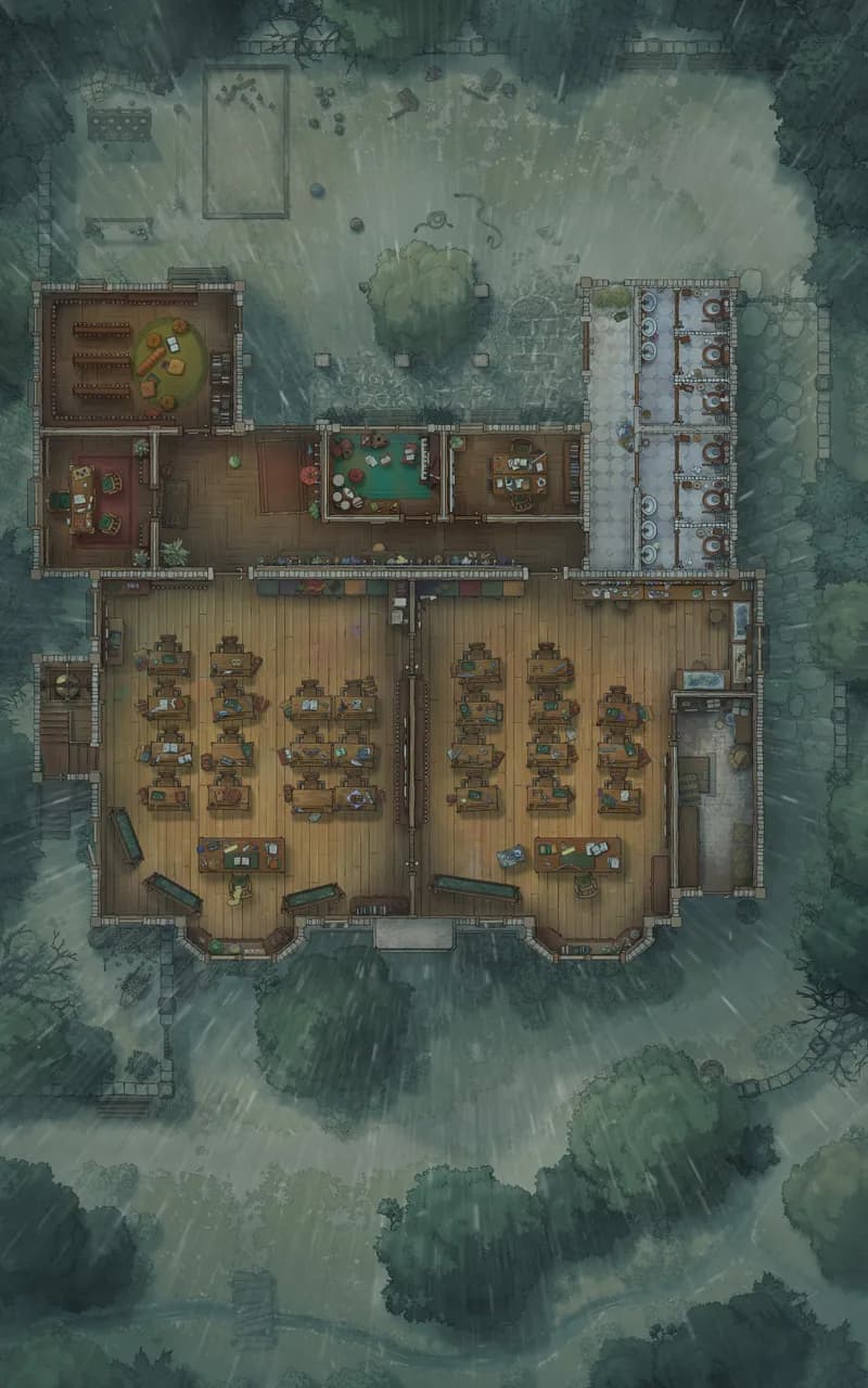 Quaint Village School map, Rain variant thumbnail
