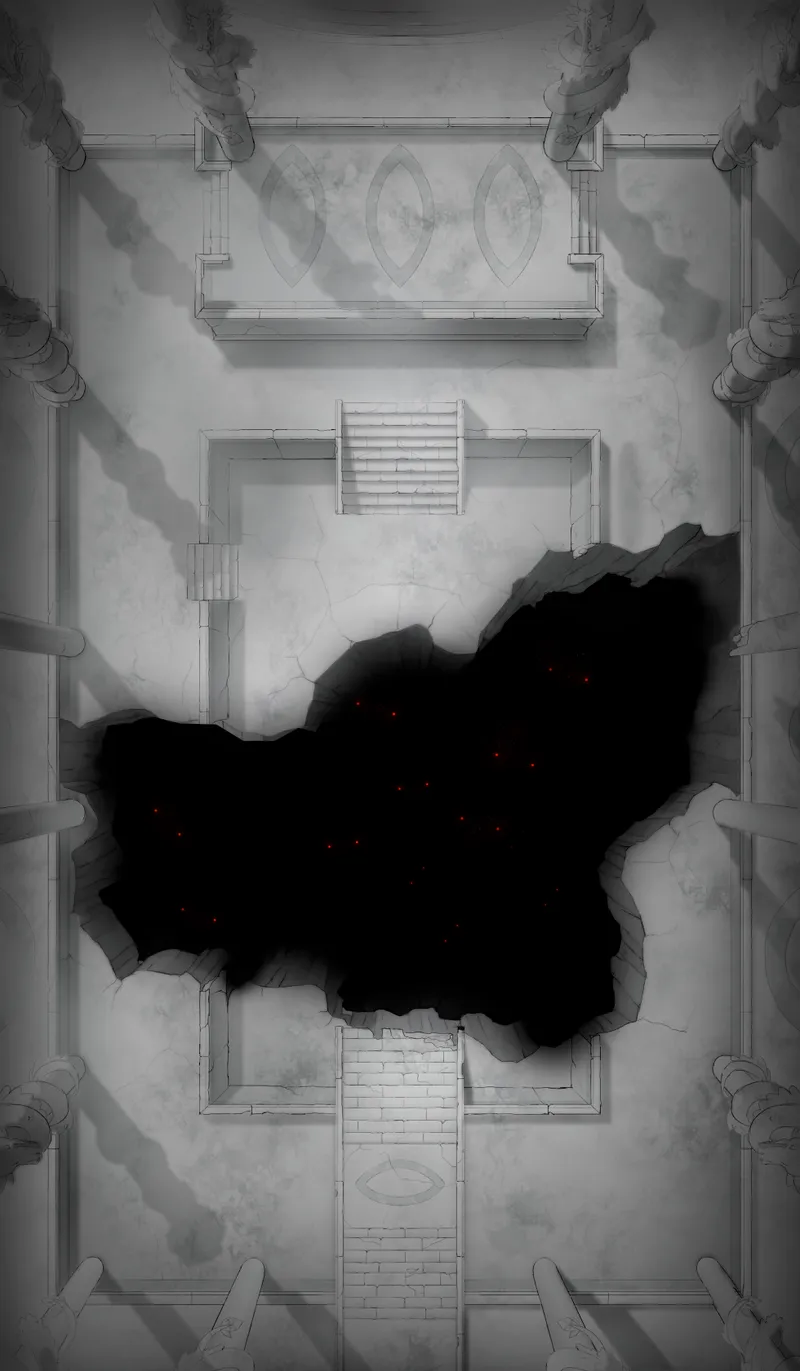 Ruined Courtyard map, Eyes In The Dark variant thumbnail