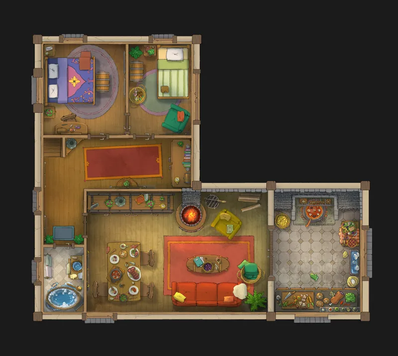 Blacksmith Interior map, Upper Floor Original Day variant