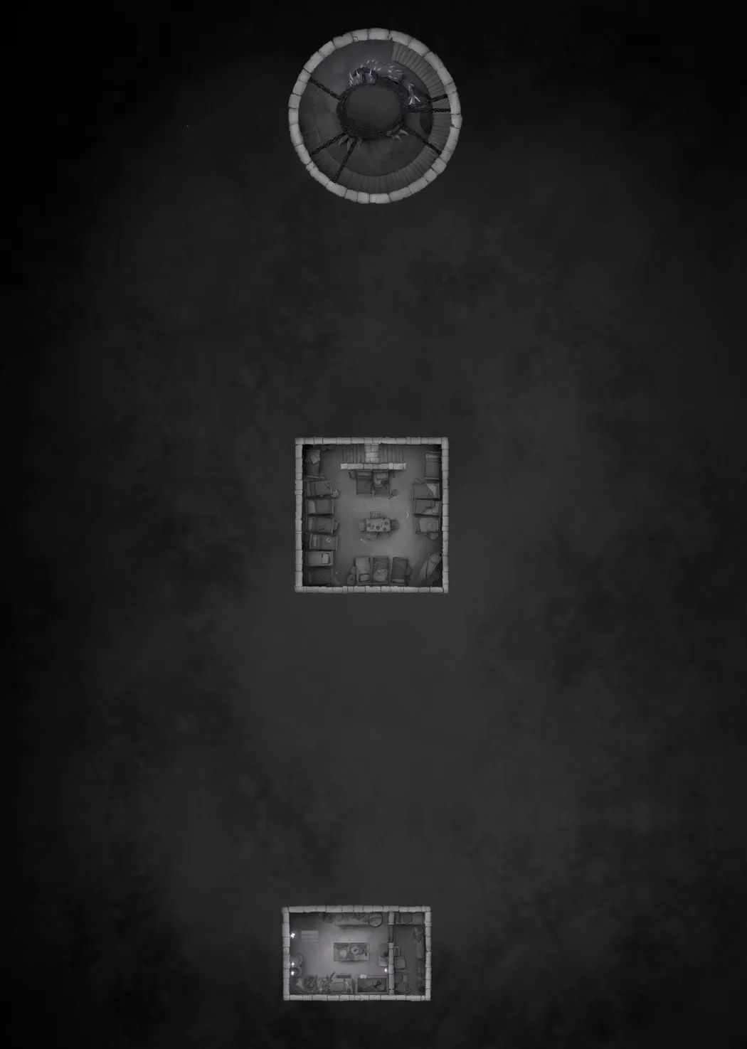 Shadowfell Fortress Interior map, Monochrome Floor B1 variant thumbnail