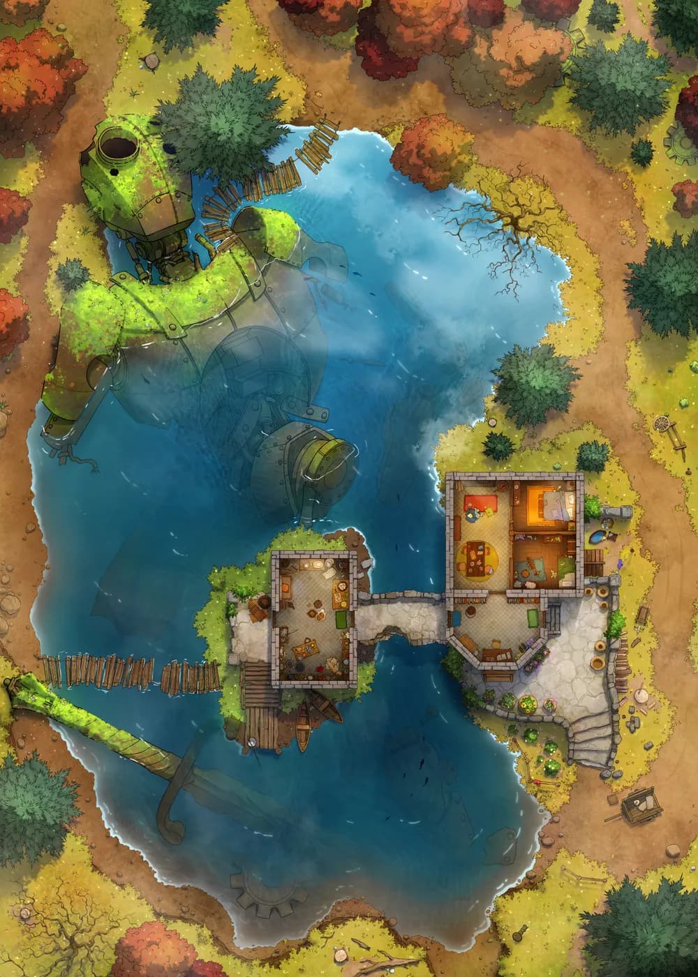 Rusty Robot Lake map, Autumn variant thumbnail