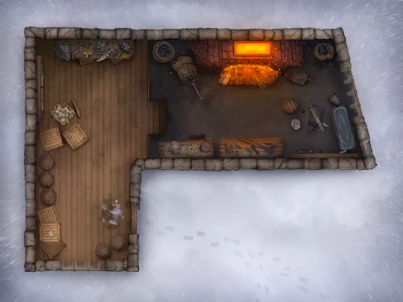 City Streets map, Blacksmith Ground Floor Snow variant thumbnail