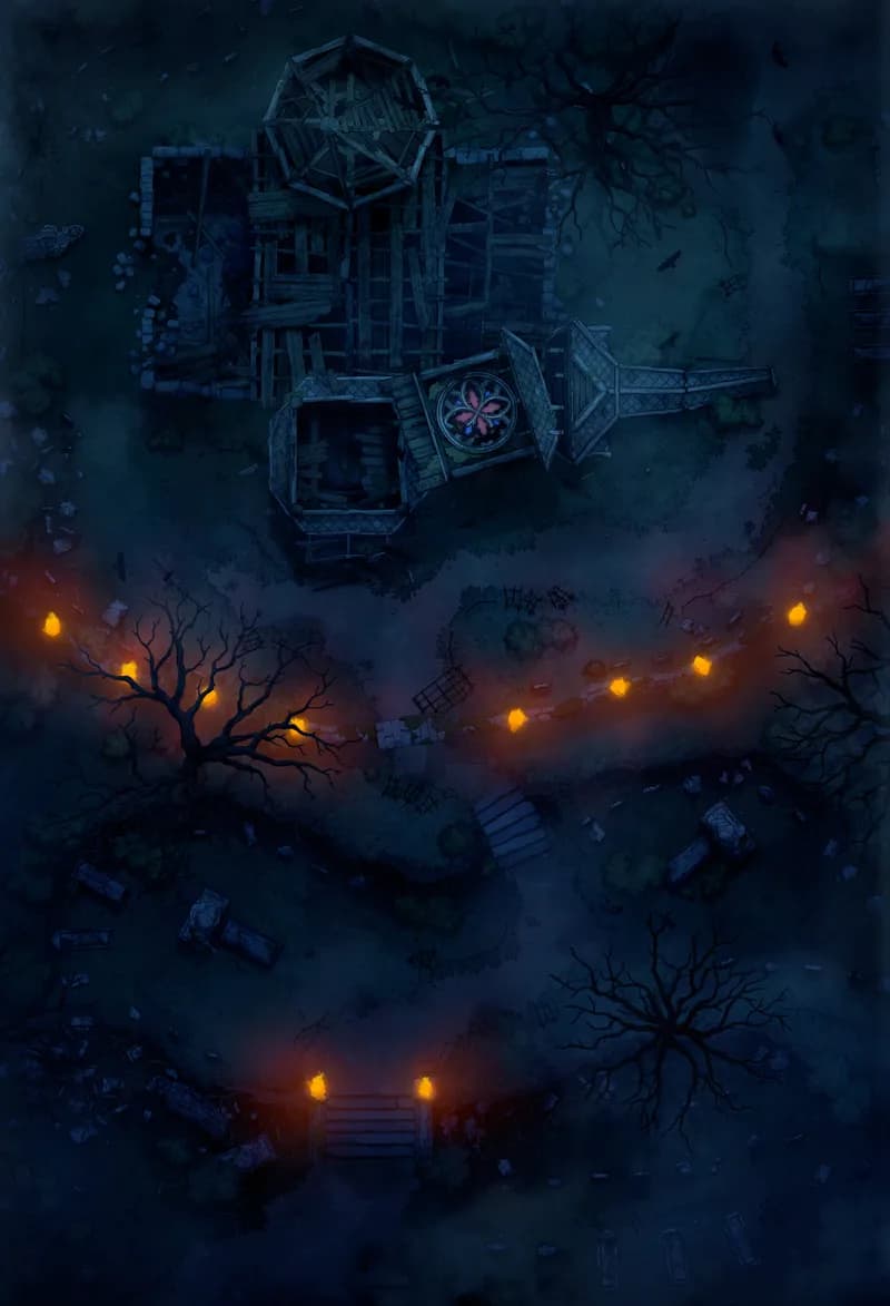 Forgotten Chapel Graveyard map, Torchlight variant thumbnail