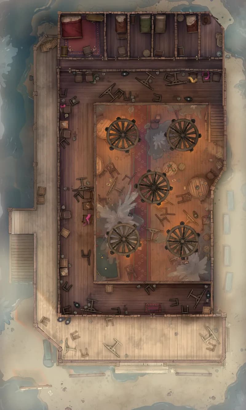 Wild West Saloon map, Top Floor Water Burst Day variant thumbnail