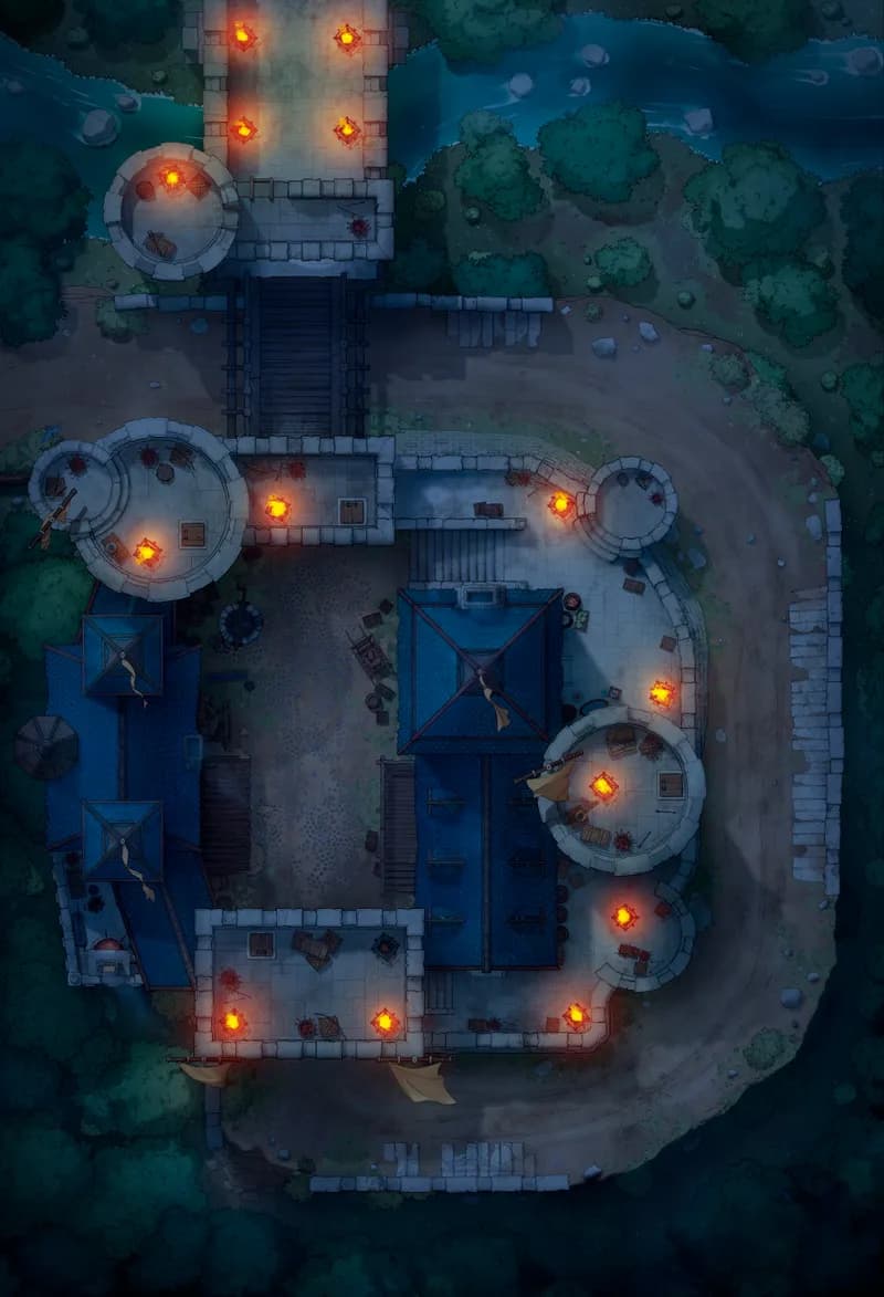 Riverwood Toll Castle map, Night Torches variant thumbnail