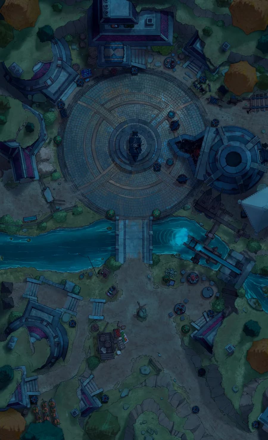 Overground Dwarven City Center map, No Lights Night variant thumbnail