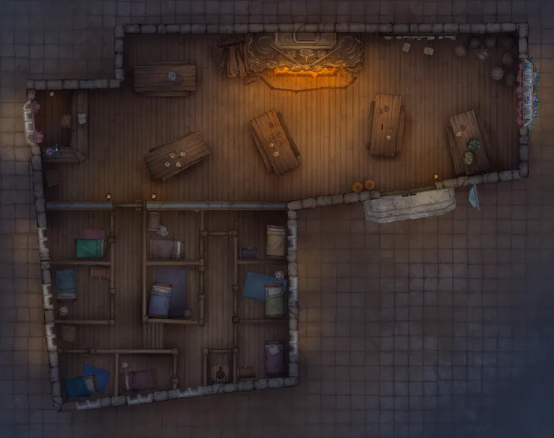 City Streets map, Venerable Swordsman Inn Ground Floor Night variant thumbnail