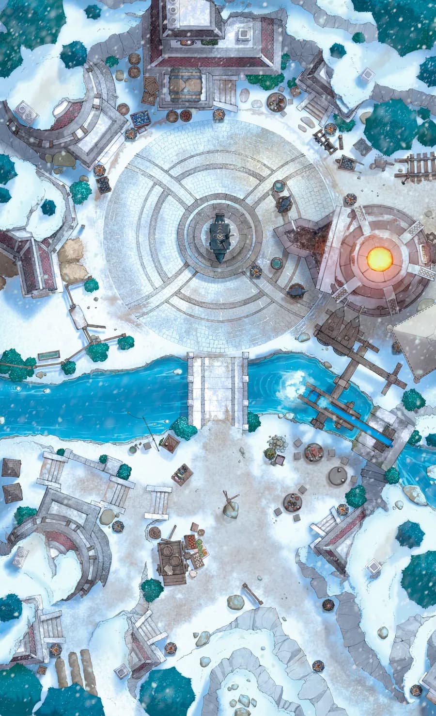 Overground Dwarven City Center map, Winter Day variant thumbnail