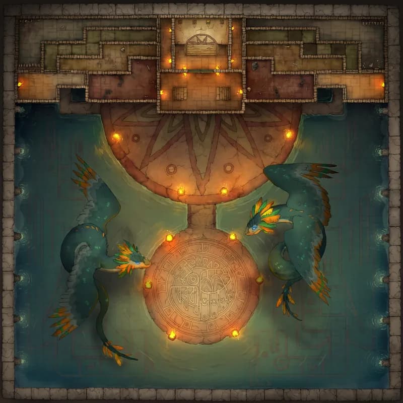 Temple of the Couatl Boss Room map, Two Coatls variant thumbnail