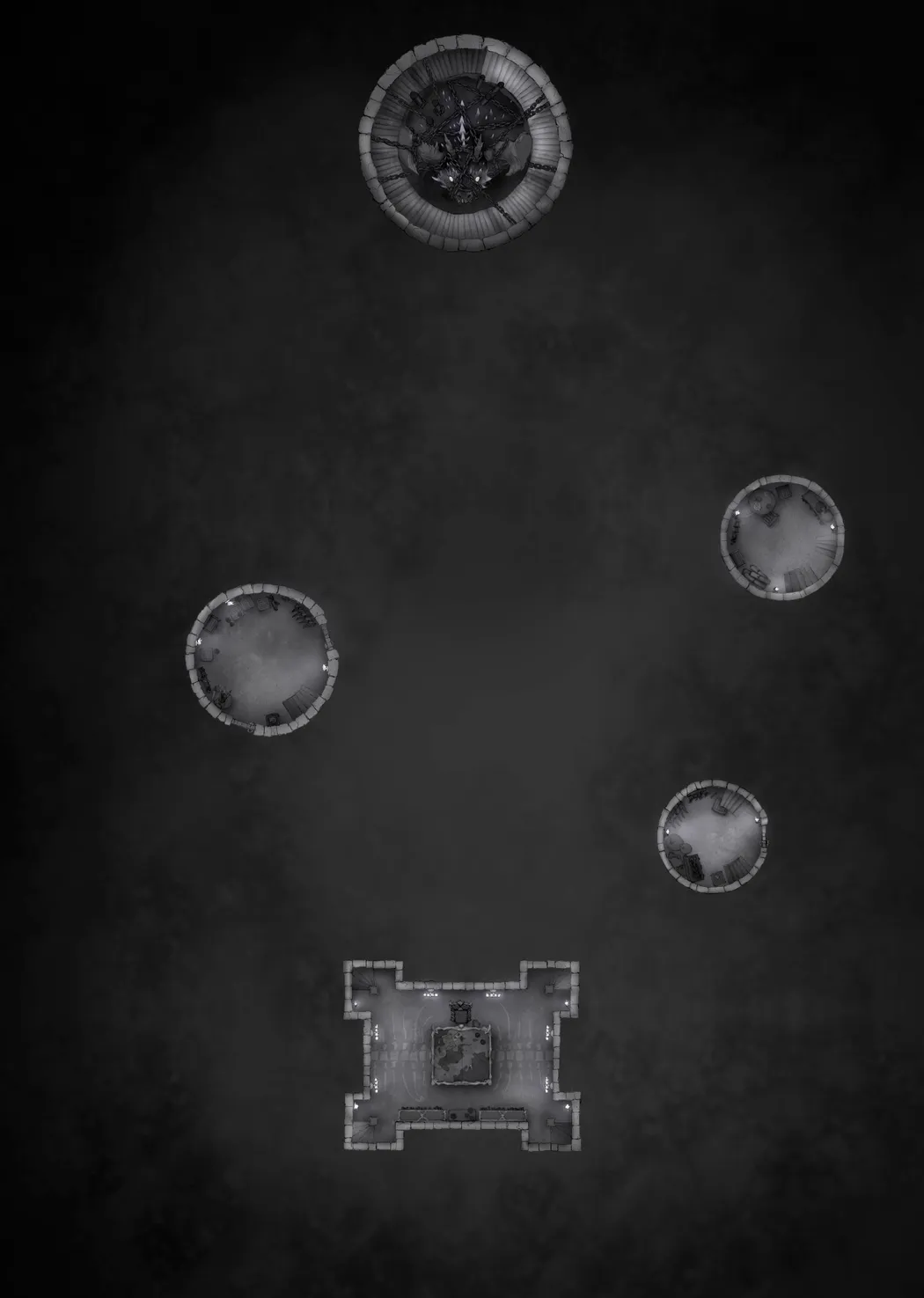 Shadowfell Fortress Interior map, Monochrome Floor 1 variant thumbnail
