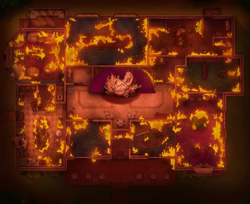 Grand Hunter's House map, Ground Floor Fire variant