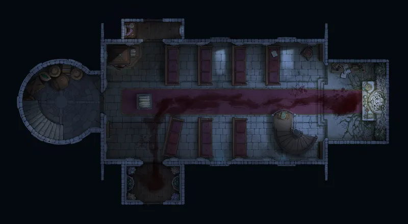 Peaceful Village Church Interior map, Blood Trail variant thumbnail