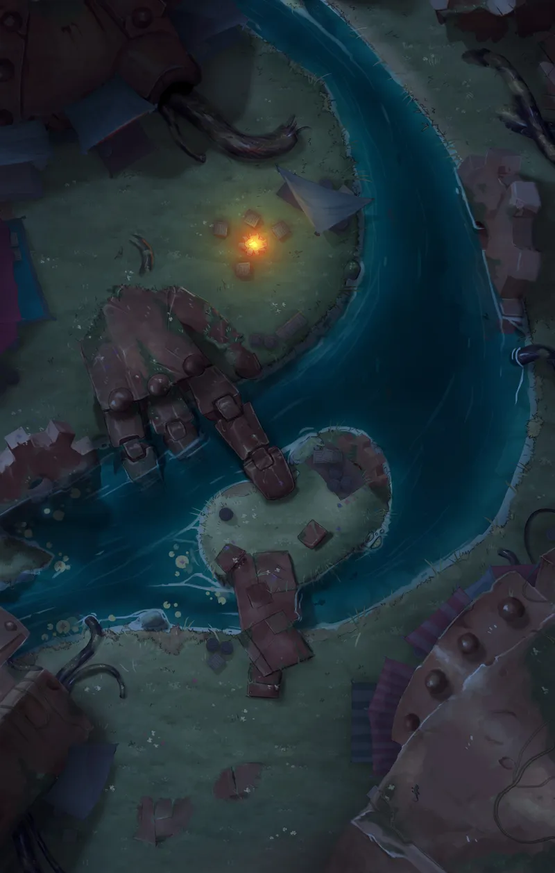 Warforged Titan Scrapyard map, Bazaar Night variant thumbnail
